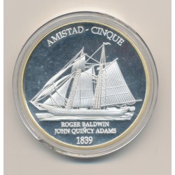 Médaille - Amistad - Roger Baldwin - John Quincy Adams - 40mm - cuivre argenté 2