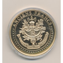 Médaille - 20 Francs Science et travail - Anciens francs - cuivre doré - 50mm 2