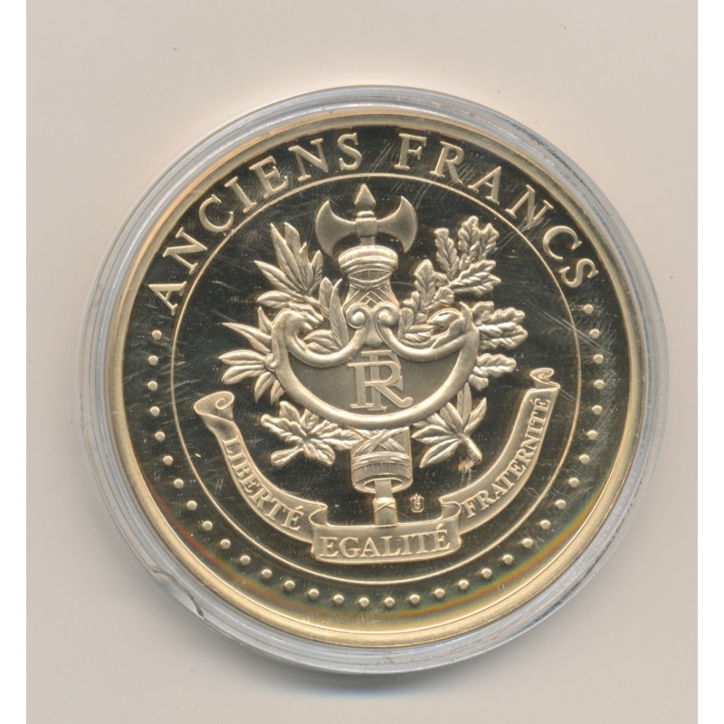 Médaille - 20 Francs Science et travail - Anciens francs - cuivre doré - 50mm