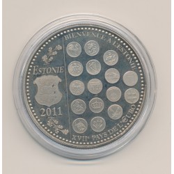 Médaille - Bienvenue à l'Estonie - 2011 essai - L"europe des XXVII - nickel - 41mm