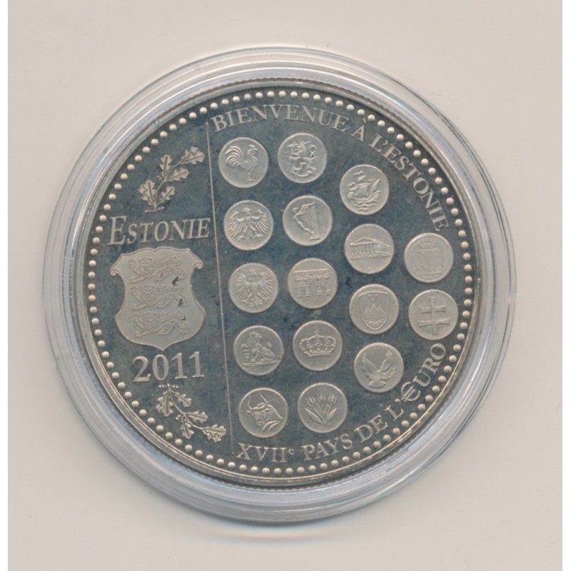 Médaille - Bienvenue à l'Estonie - 2011 essai - L"europe des XXVII - nickel - 41mm