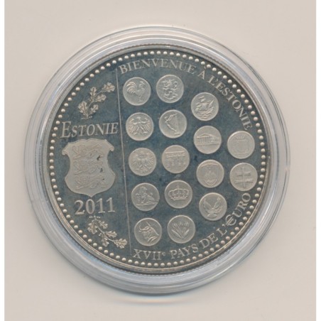 Médaille - Bienvenue à l'Estonie - 2011 essai - L"europe des XXVII - nickel - 41mm