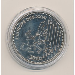 Médaille - 50 ans nouveau franc - 2010 essai - L"europe des XXVII - nickel - 41mm 2
