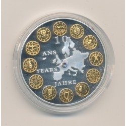 Médaille - 10 ans Euro - insert Swarovski - 2012 - cuivre argenté