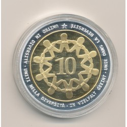 Médaille - 10 ans Union Monétaire 2002 - cuivre argenté - 40mm 2