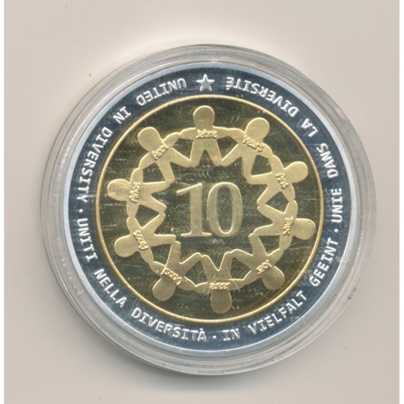 Médaille - 10 ans Union Monétaire 2002 - cuivre argenté - 40mm