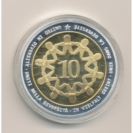 Médaille - 10 ans Union Monétaire 2002 - cuivre argenté - 40mm