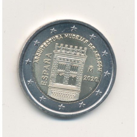 2€ Espagne 2020 - architecture mudéjare d'Aragon et tour d'El Salvador de Terual