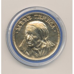 Médaille - Mère Thérèsa - Prix nobel de la paix 1979 - cuivre doré - 40mm