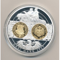 Médaille 70mm - 3 Mark 1917 Replica - cuivre argenté et doré