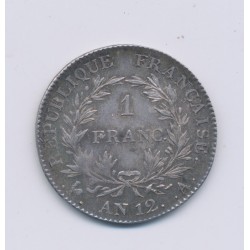 Bonaparte 1er consul - 1 Franc - AN 12 A Paris - TTB+/SUP 2
