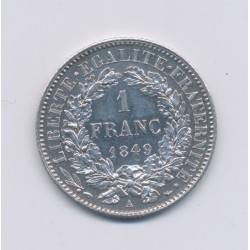 Cérès - 1 Franc - 1849 A Paris - SUP+ 2