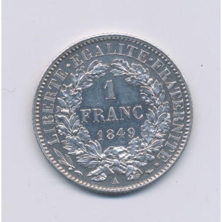 Cérès - 1 Franc - 1849 A Paris - SUP+