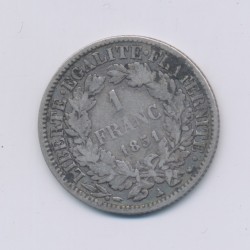 Cérès - 1 Franc - 1851 A Paris - TB 2