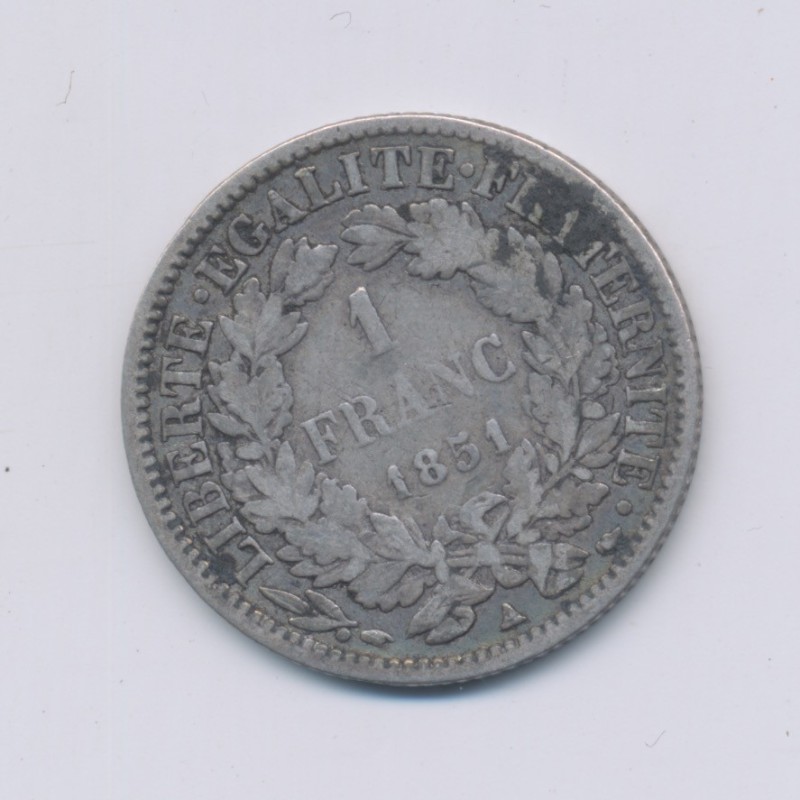 Cérès - 1 Franc - 1851 A Paris - TB