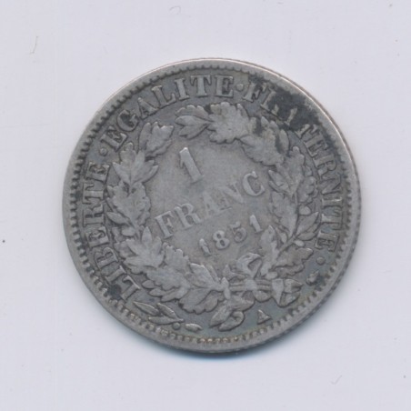 Cérès - 1 Franc - 1851 A Paris - TB