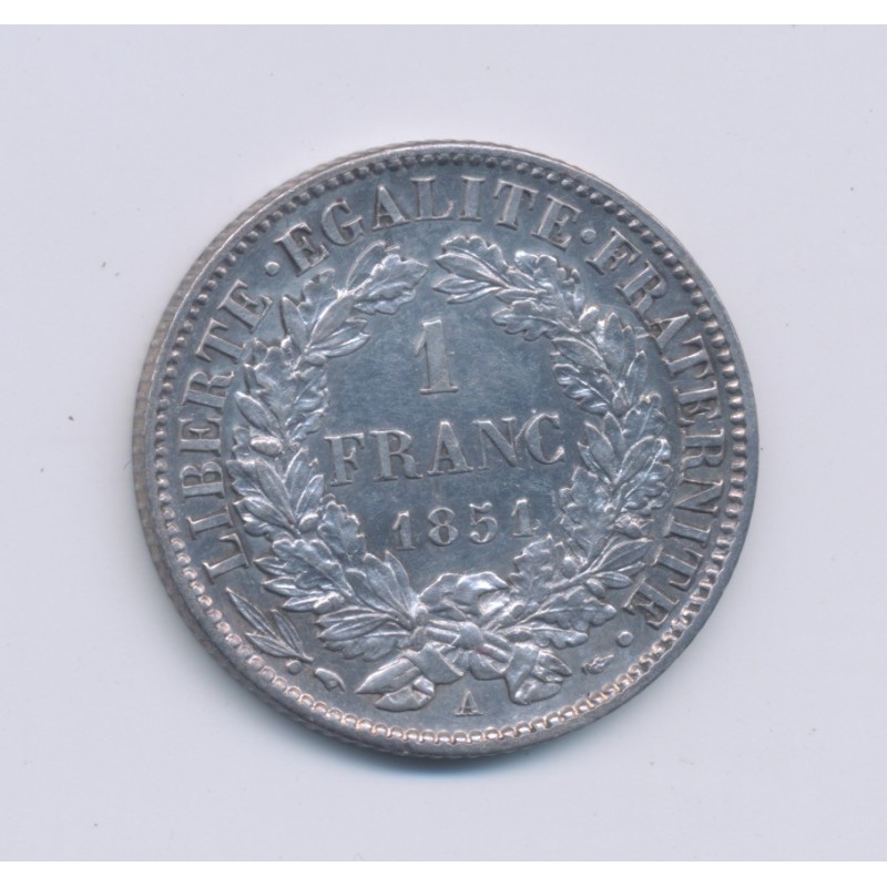 Cérès - 1 Franc - 1851 A Paris - SUP+