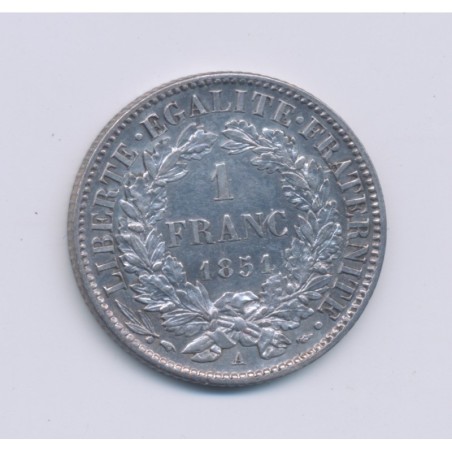 Cérès - 1 Franc - 1851 A Paris - SUP+
