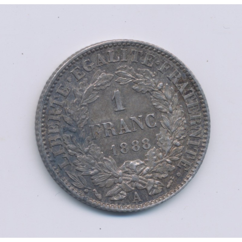 Cérès - 1 Franc - 1888 A Paris - SUP+