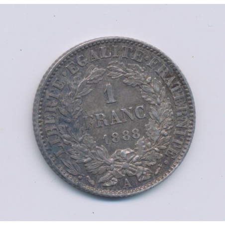 Cérès - 1 Franc - 1888 A Paris - SUP+