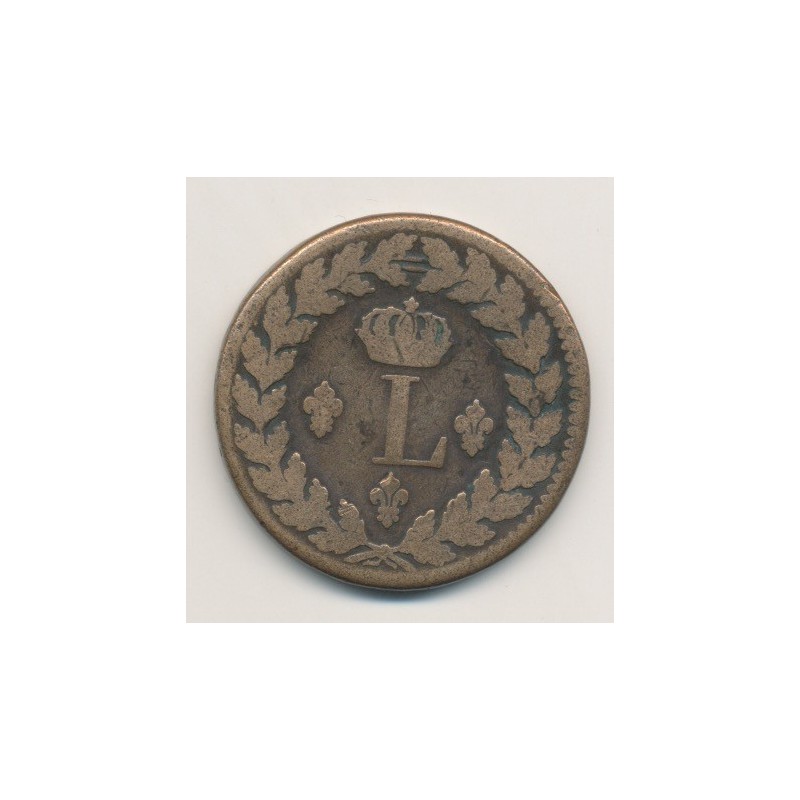 Louis XVIII - 1 Décime à l'L couronné - 1815 BB Strasbourg