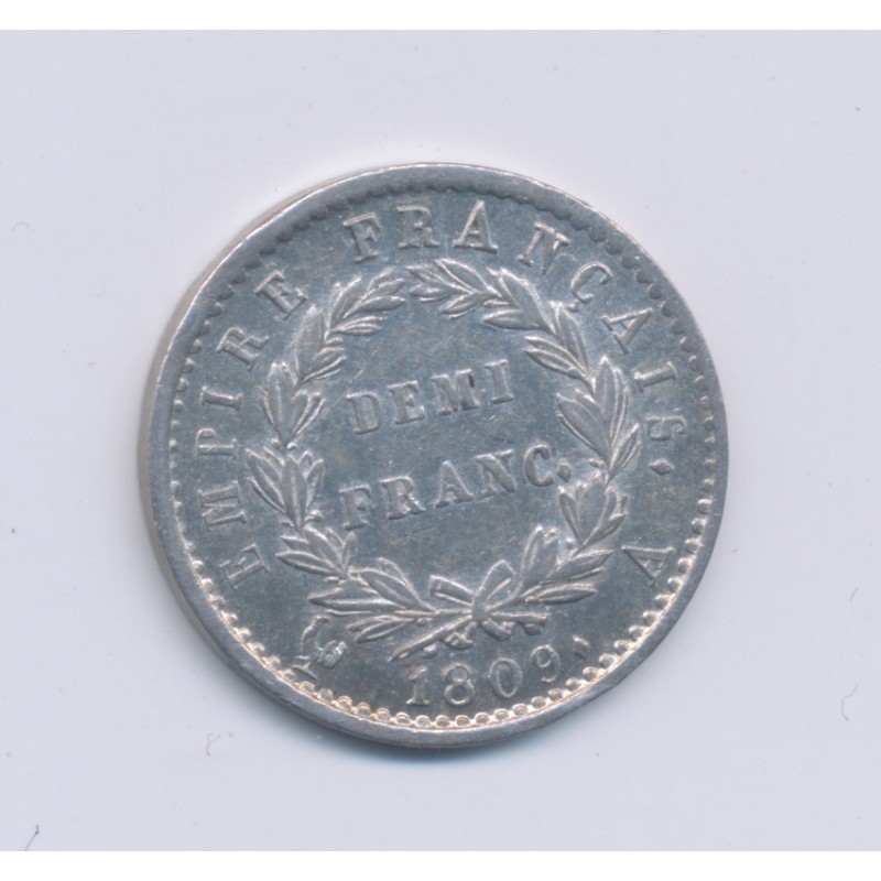 1/2 Franc Napoléon Empereur - 1809 A Paris - TTB+