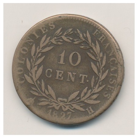 Charles X - 10 Centimes - 1827 H La Rochelle