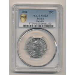 Patey - 25 centimes - 1904 - 2e type - PCGS MS65