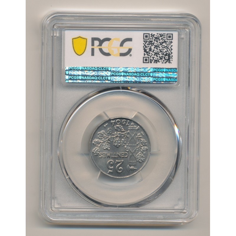 Patey - 25 centimes - 1904 - 2e type - PCGS MS65