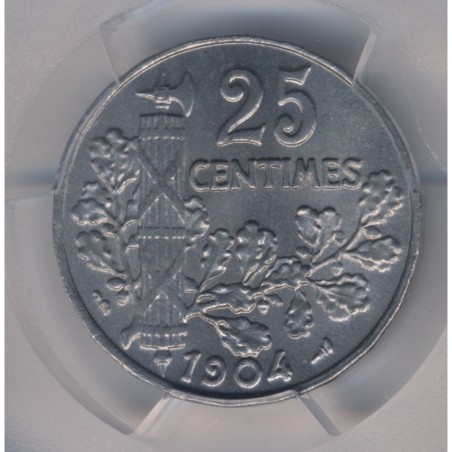 Patey - 25 centimes - 1904 - 2e type - PCGS MS65