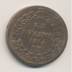 Napoléon Empereur - 10 Centimes - 1814 sans points