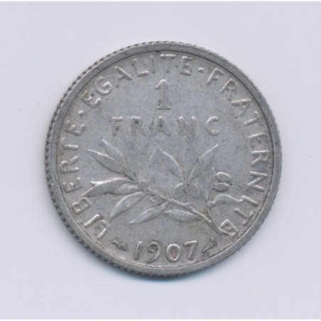 1 Franc Semeuse - 1907 - argent - TB+