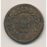 Napoléon Empereur - 1 Décime - 1814 - 2 points