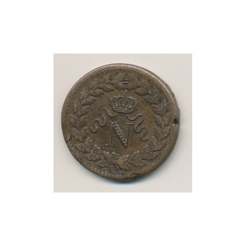 Napoléon Empereur - 1 Décime - 1814 - 2 points