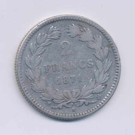 Cérès - 2 Francs - 1871 K Bordeaux - sans légende - TB