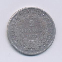 Cérès - 2 Francs - 1873 A Paris - avec légende - TB 2