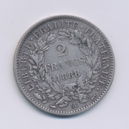 Cérès - 2 Francs - 1888 A Paris - avec légende - TB+