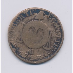 1 Sol aux balances - 1793 AA Metz - cuivre - B+