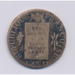 1 Sol aux balances - 1793 AA Metz - cuivre - TB+ 2