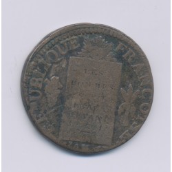 1 Sol aux balances - 1793 D. Dijon - cuivre - TB/TB+ 2