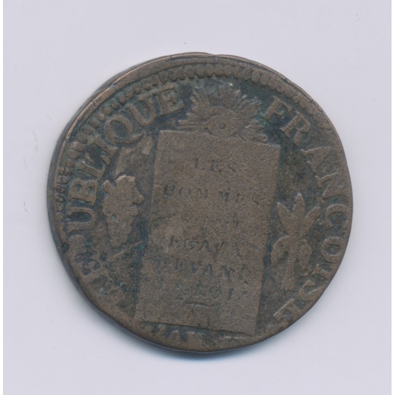 1 Sol aux balances - 1793 D. Dijon - cuivre - TB/TB+