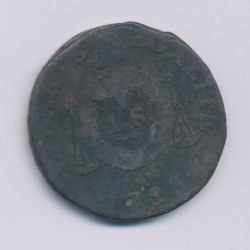 1 Sol aux balances - 1793 D Lyon - cuivre - B