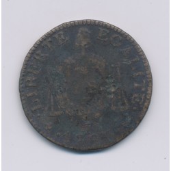 1 Sol aux balances - 1793 I Limoges - cuivre - B+