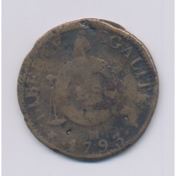 1 Sol aux balances - 1793 MA Marseille - cuivre - B