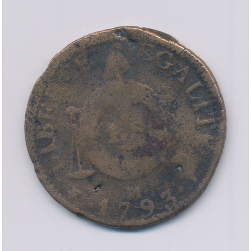 1 Sol aux balances - 1793 MA Marseille - cuivre - B
