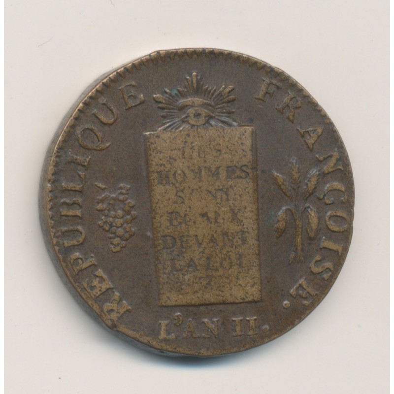 2 Sols à la balance - 1793 AA Metz - Cuivre - TTB/TTB+