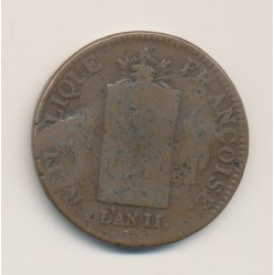 2 Sols à la balance - 1793 BB Strasbourg - Cuivre - B/TB 2
