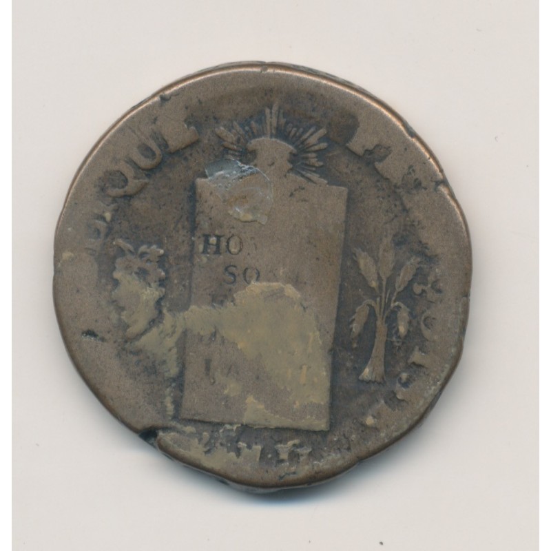2 Sols à la balance - 1793 Pau - Cuivre - B