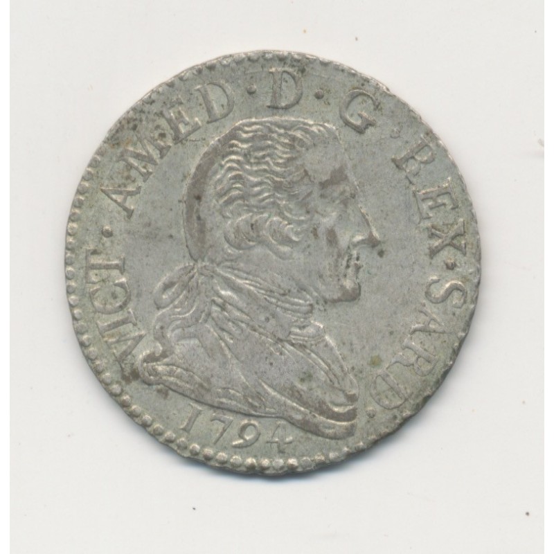 Italie - 20 Soldi - 1794 Turin - Piémont - Victor Amédée III - billon