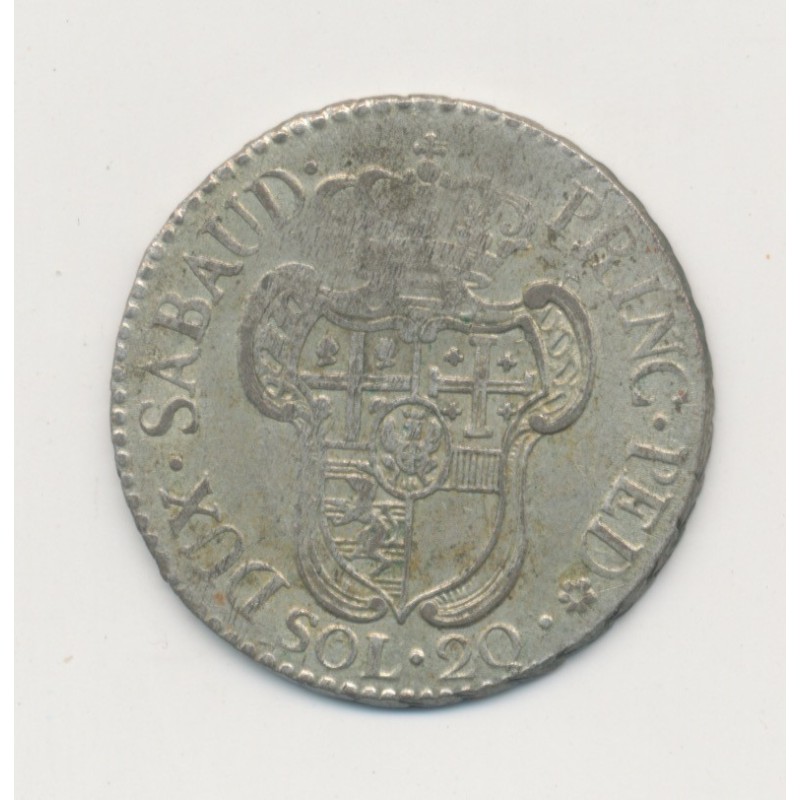 Italie - 20 Soldi - 1794 Turin - Piémont - Victor Amédée III - billon